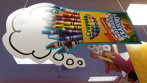 Target Crayola Back-to-School Ceiling Sign
