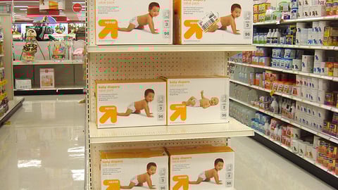 Target Baby Diapers Endcap
