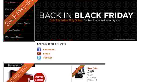 Target 'Back in Black Friday' Home Page Ad
