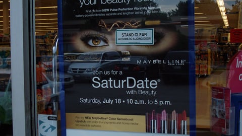 Walgreens Maybelline 'SaturDate' Window Poster