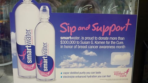 Smartwater Komen Cure Cooler Sign