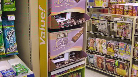 Hershey's Bliss Gravity Feed Displays