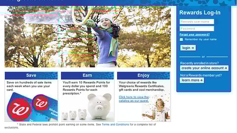 Walgreens Rewards Website