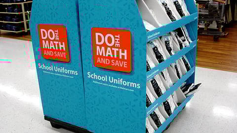 Walmart 'Do the Math' Uniform Pallet Display