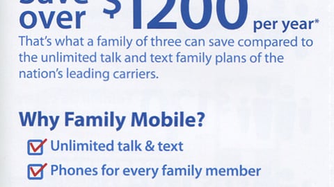 Walmart T-Mobile 'Walmart Family Mobile' Take-One