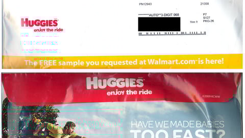 Walmart Huggies Co-Op Sample Mailer