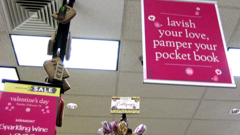 Whole Foods Valentine's Day Ceiling Banner