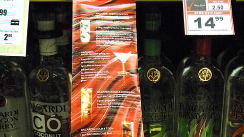 Bacardi Cocktail Recipes Window Shade Display