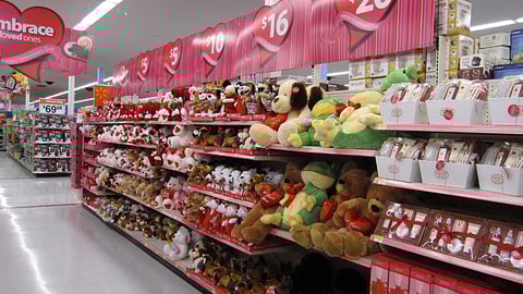 Walmart Valentine's Day Plush Toy Aisle