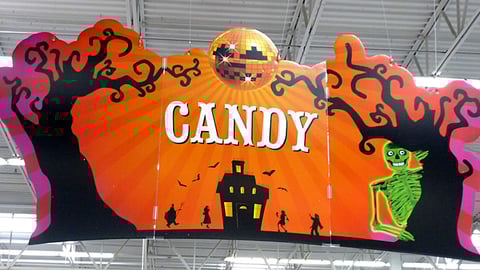 Walmart Halloween Candy Ceiling Sign
