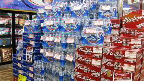Budweiser Free Water Case Stack