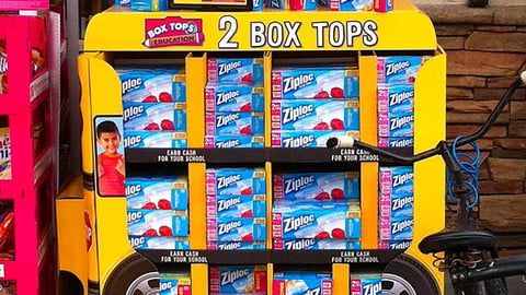 Ziploc '2 Box Tops' Pallet Display