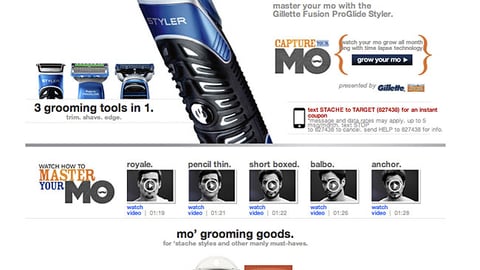 Target.com Gillette Brand Page