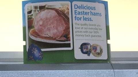 Walmart Neighborhood Market 'Easter Hams' Cooler Header