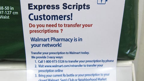 Walmart Neighborhood Market 'Express Scripts' Shelf Sign