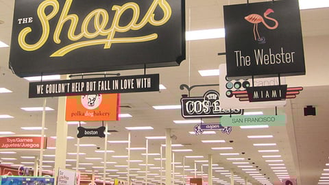 Target 'The Shops' Ceiling Signs