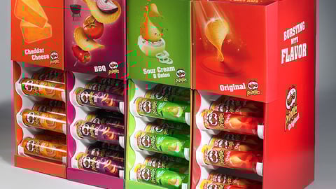 Pringles Gravity-Feed Endcap Display