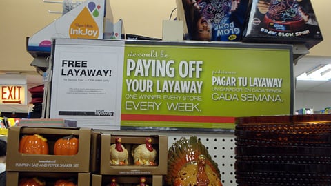 Kmart 'Free Layaway' Endcap Header