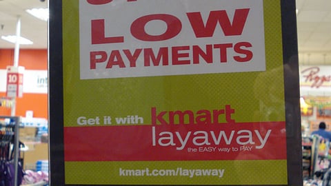 Kmart Layaway Rack Sign