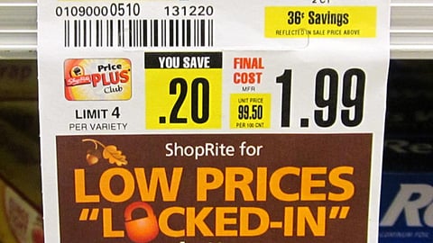 ShopRite 'Holiday Dinner' Price Label