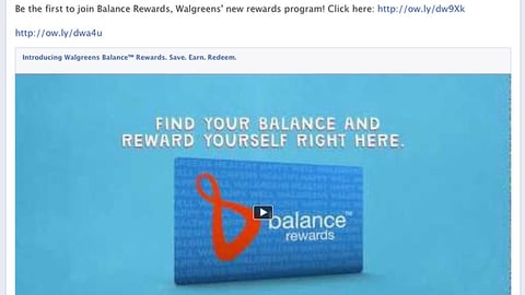 Walgreens Balance Rewards Facebook Update