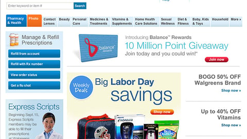 Walgreens Balance Rewards Homepage Ad