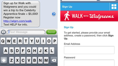 Walgreens 'Walk' Mobile Registration Form