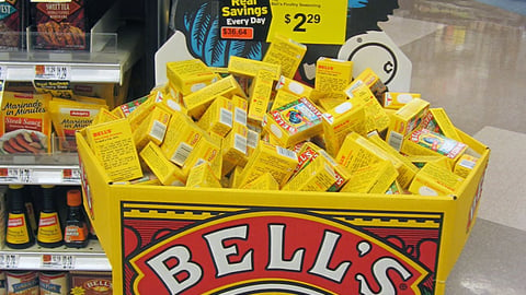 Bell's 'Traditional Holiday Favorite' Dump Bin