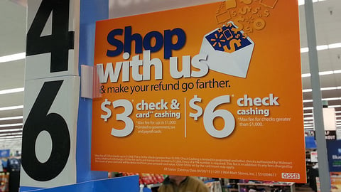 Walmart 'Shop With Us' Checkout Sign