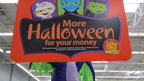 Walmart 'More Halloween' Ceiling Sign