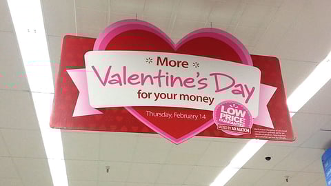 Walmart 'More Valentine's Day for Your Money' Ceiling Banner