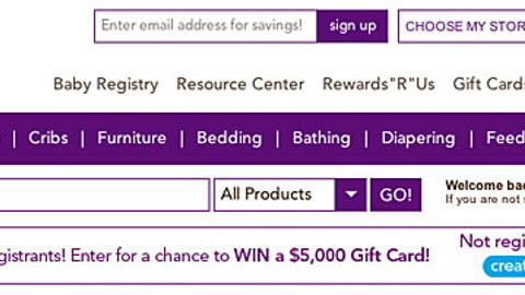 Babies "R" Us 'Registry Sweepstakes' Banner Ad