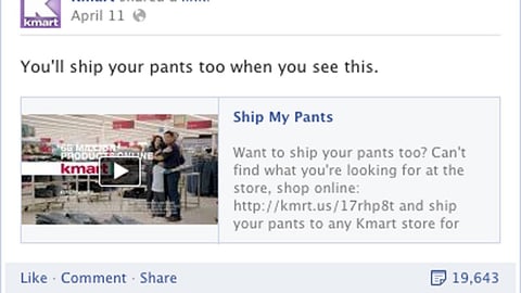 Kmart 'Ship My Pants' Facebook Update