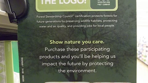 Kimberly-Clark Forest Stewardship Council Shelf Talker