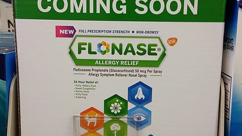 Flonase 'Coming Soon' Shelf Blocker