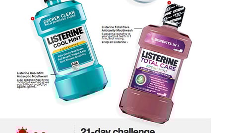 Target.com Listerine Brand Page