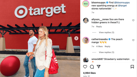 Bloom Sparkling Energy Target Instagram Update