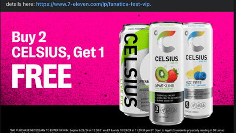 7-Eleven Celsius Fanatics Fest Facebook Update