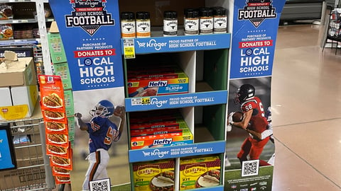 Kroger 'Proud Partner of High School Football' Pallet Display