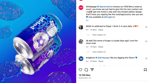 Poppi Kroger 'Get Into Posty's Vibe' Instagram Update