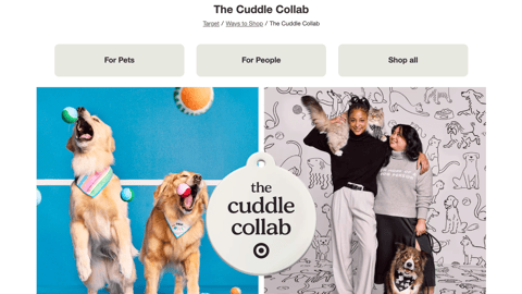 Target The Cuddle Collab Web Page