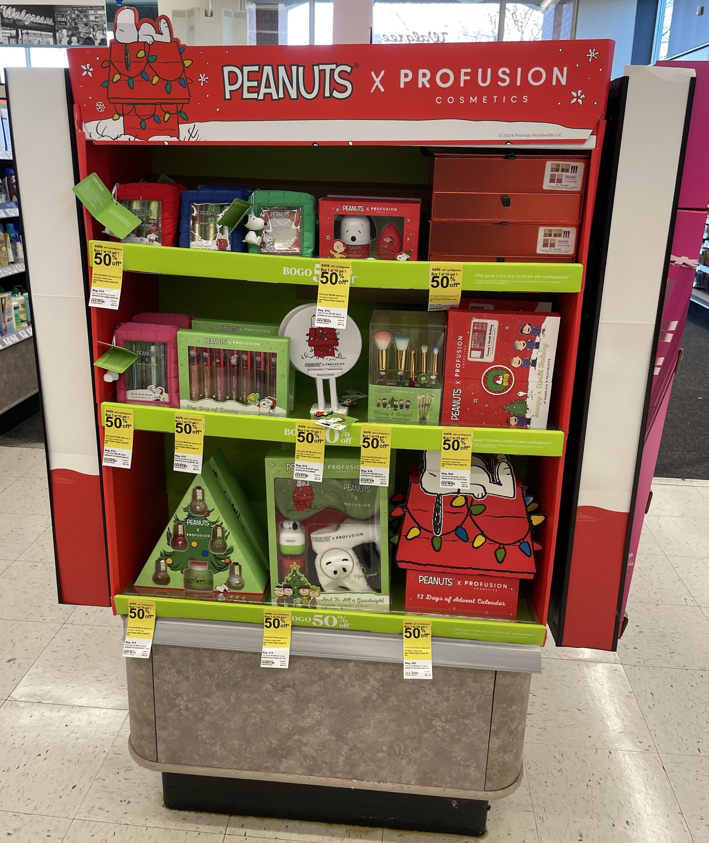 Peanuts X Profusion Cosmetics Endcap