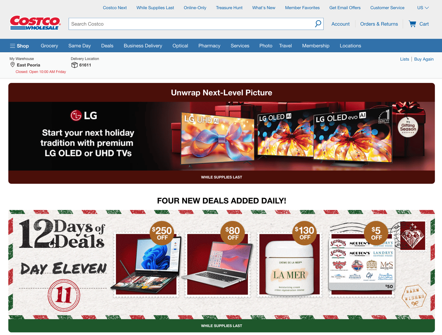 Costco Homepage