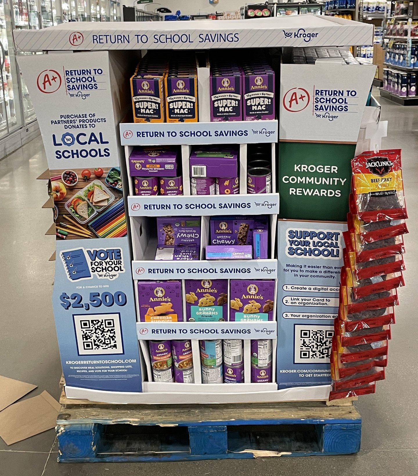 Kroger Return to School Savings Pallet Display