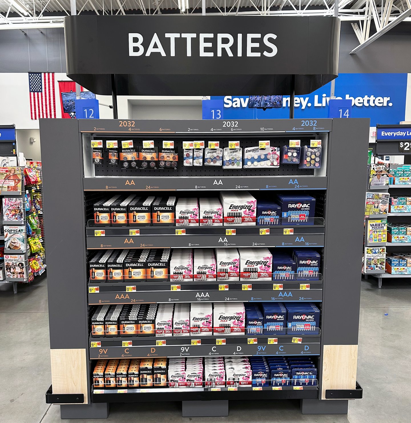 Duracell battery center at Walmart