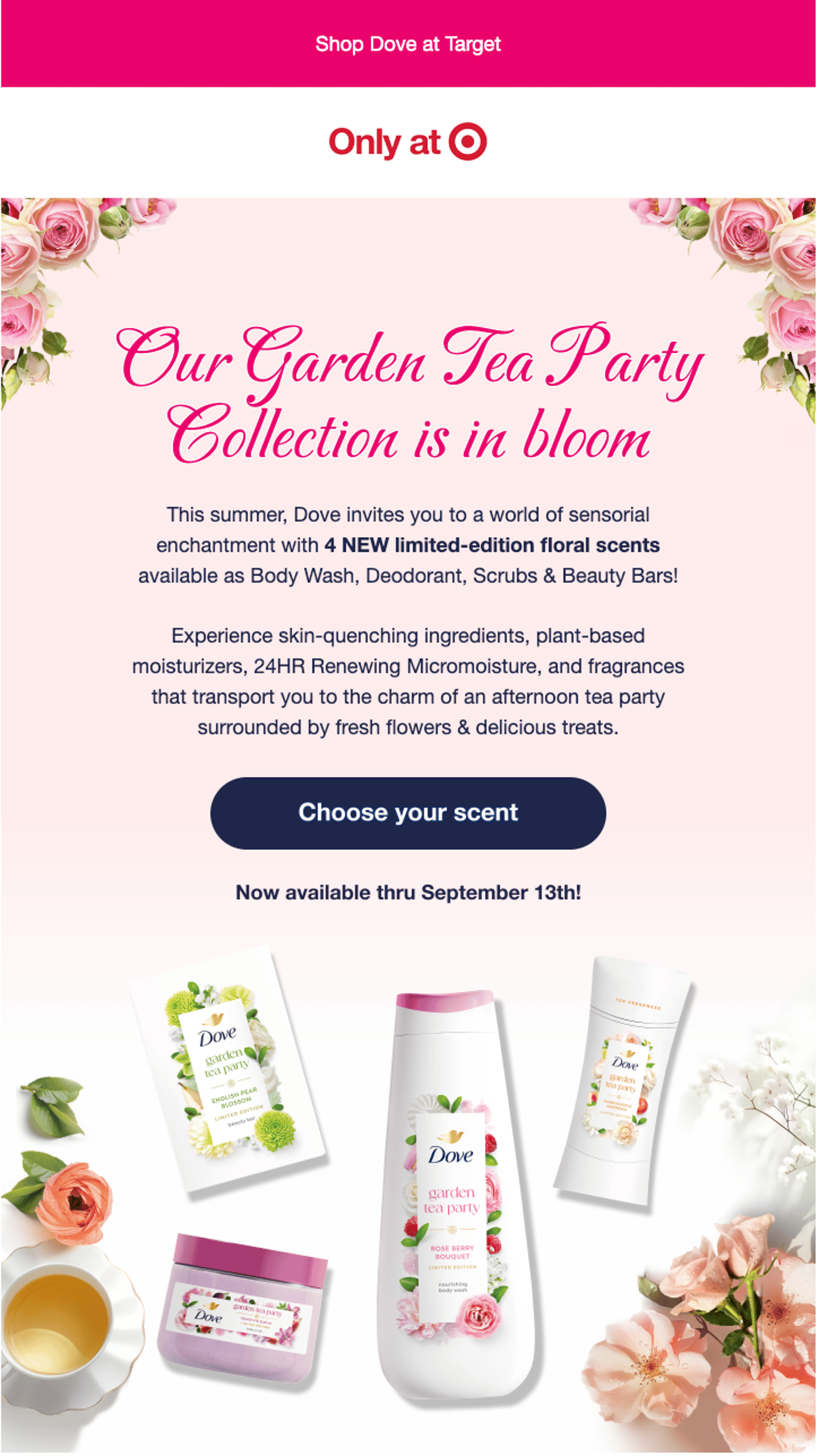 Dove Garden Tea Party Collection Target Email