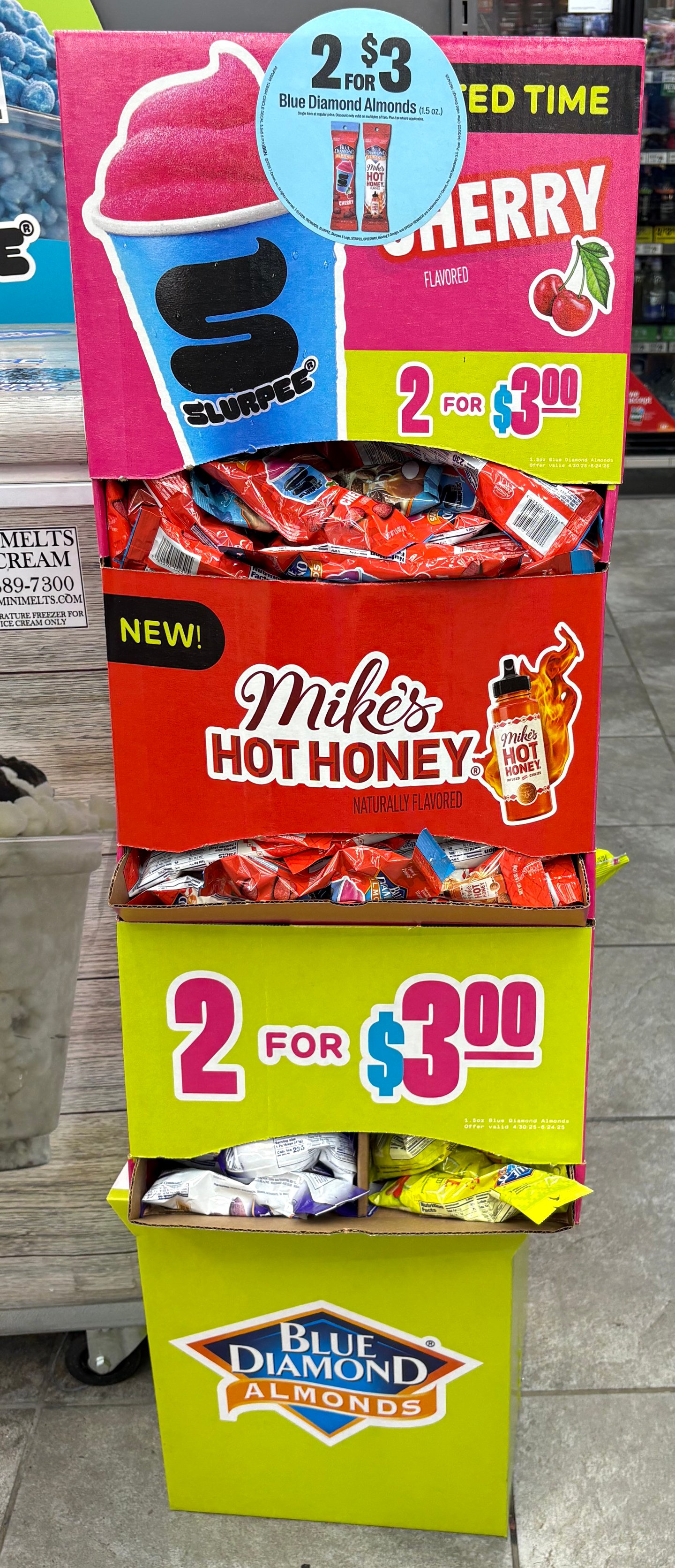 7-Eleven Blue Diamond x Cherry Slurpee Floorstand