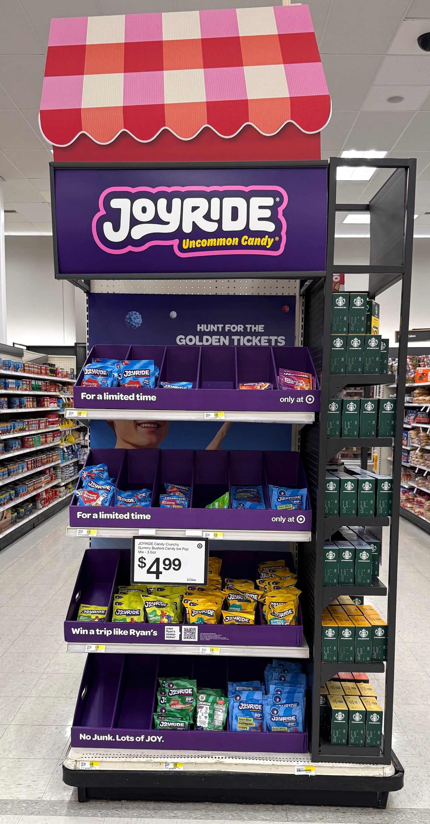 Target Joyride 'Hunt for the Golden Tickets' Endcap Display