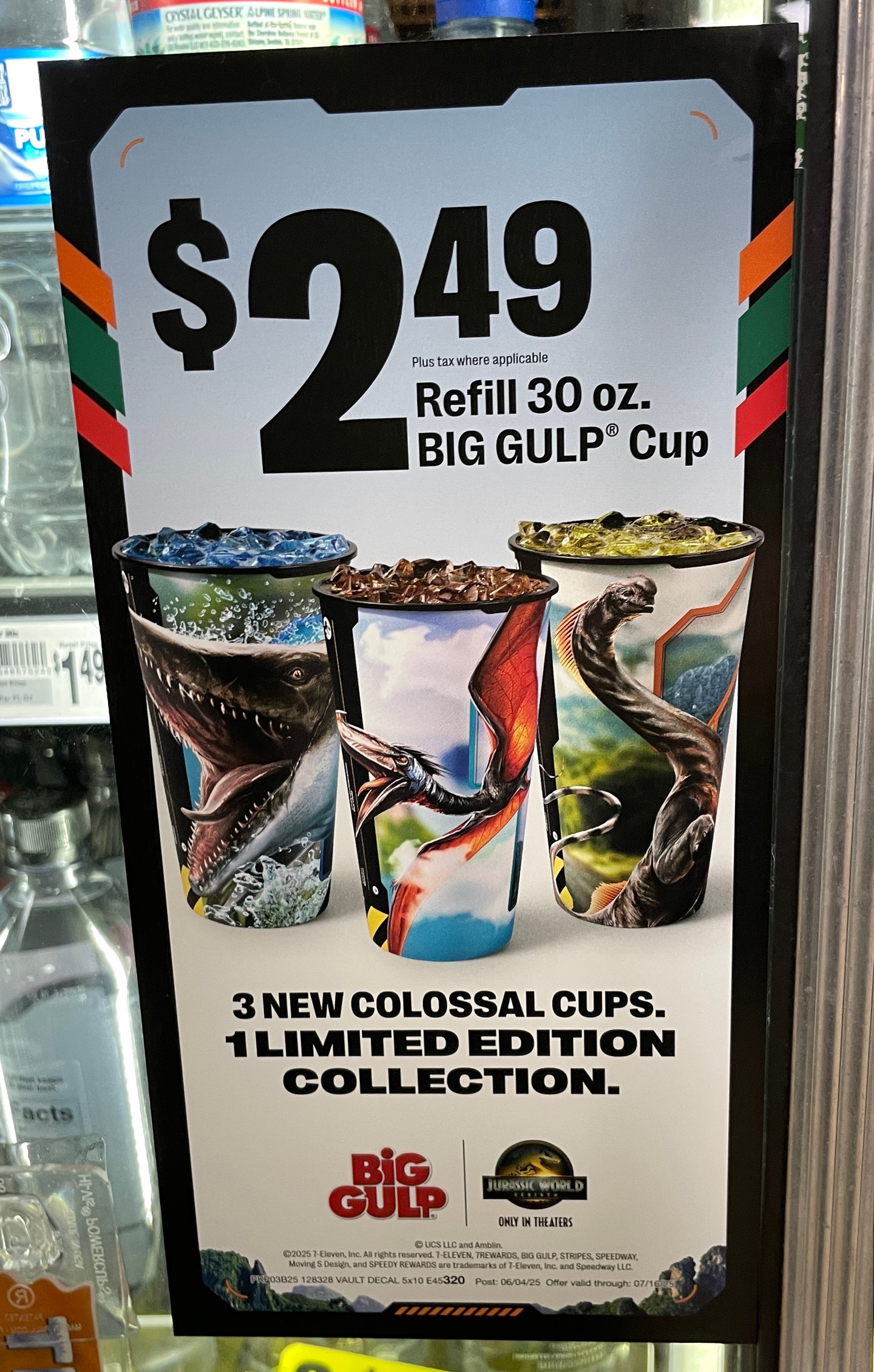 7-Eleven Big Gulp 'Jurassic World Rebirth' Cooler Cling