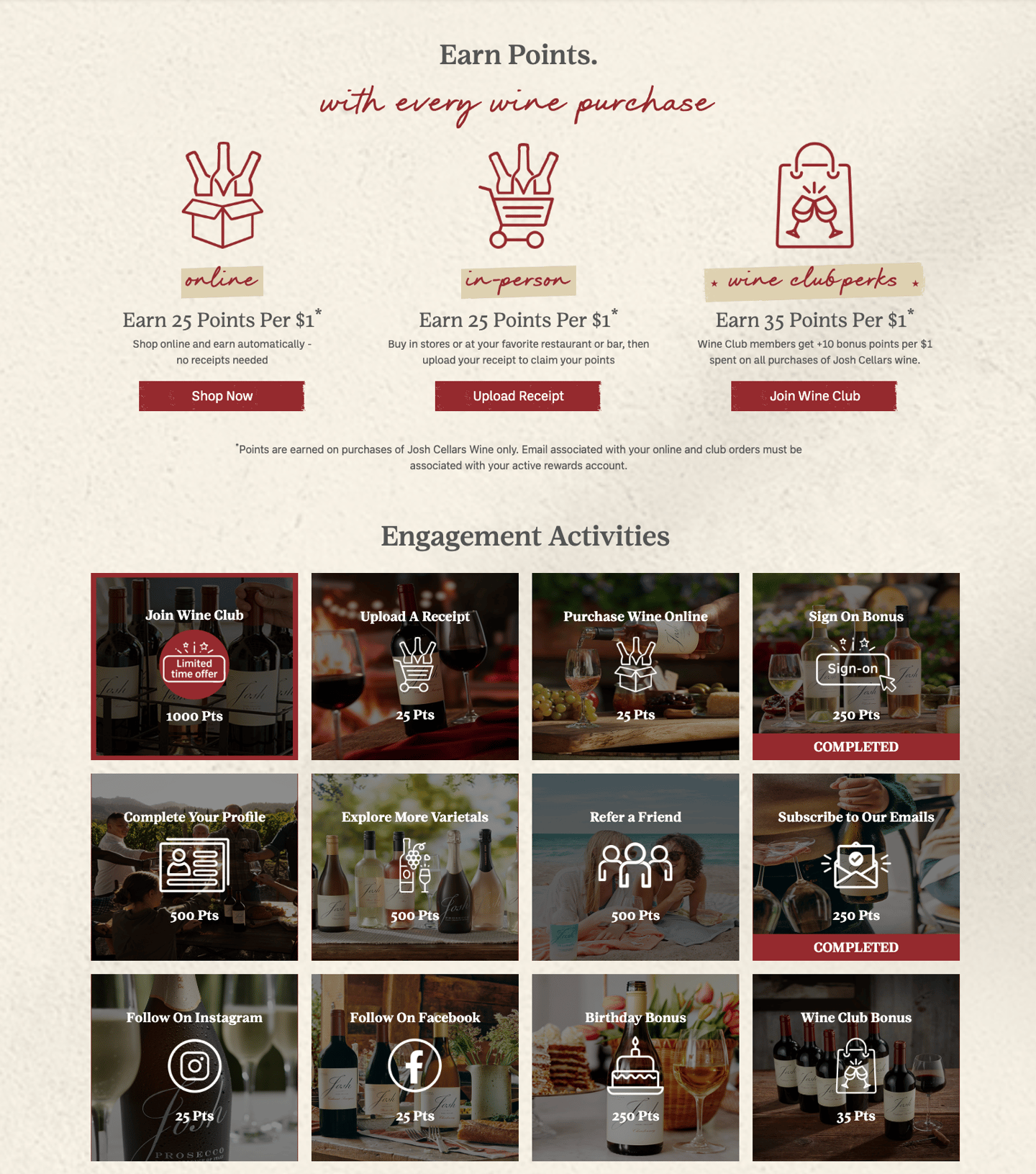 josh cellars rewards program